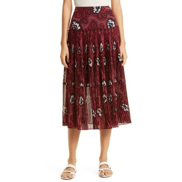NWT Ted Baker Ariello Pleated Dropped Waist Midi Skirt Size 3 (Medium) - Picture 1 of 7